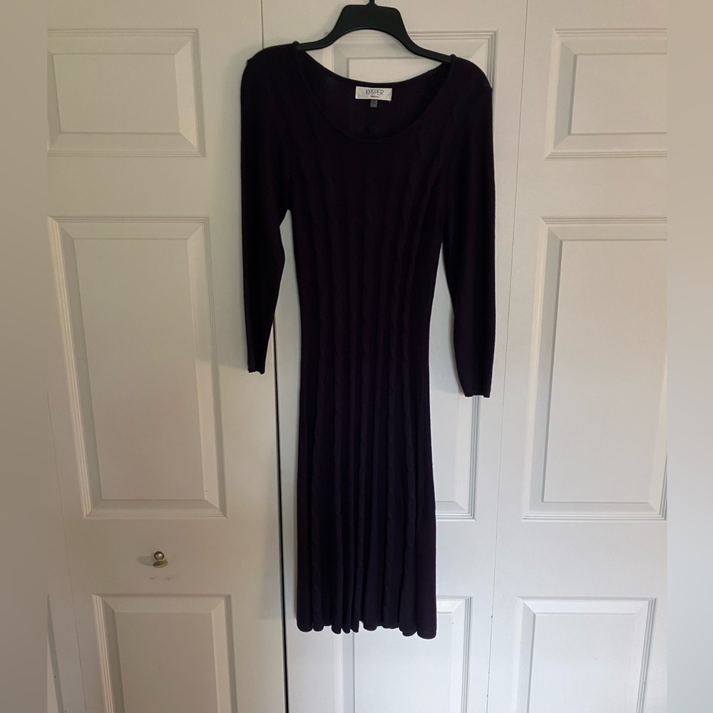 Kasper, M, deep purple sweater dress - Picture 4 of 8